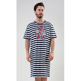 Pánska nočná košeľa s krátkym rukávom Kotva Pánska nočná košeľa s krátkym rukávom Kotva