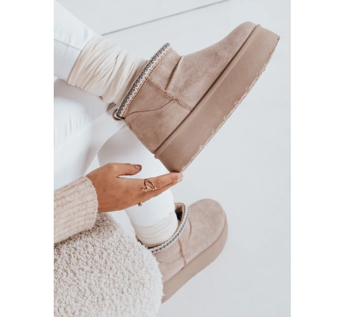 Dámské sněhule na platformě světle béžové Dstreet model 21992111 - FashionStreet