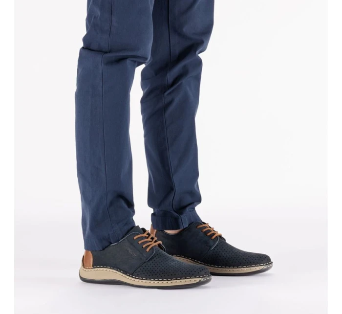 modrá kožená polobotka s podrážkou model 22021945 - Rieker