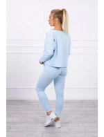 Súprava s oversize blúzkou modrej farby Súprava s oversize blúzkou modrej farby