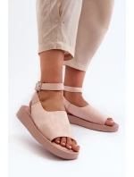 Wygodne Sandały Damskie Na Platformie Różowe Rubie Wygodne Sandały Damskie Na Platformie Różowe Rubie