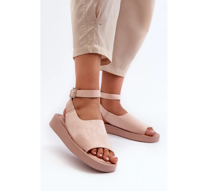 Wygodne Sandały Damskie Na Platformie Różowe Rubie Wygodne Sandały Damskie Na Platformie Różowe Rubie