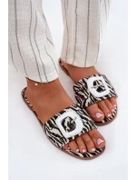 Ploché Dámské Pantofle S Přezkou Zebra model 21696485 - Boto