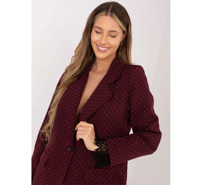 Marynarka IT MA bordowy model 21799657 - FPrice Marynarka IT MA bordowy model 21799657 - FPrice