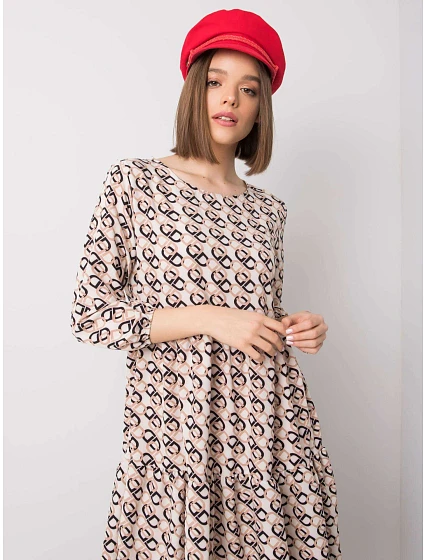 Šaty WN SK světle béžová model 21062791 - FPrice Šaty WN SK světle béžová model 21062791 - FPrice
