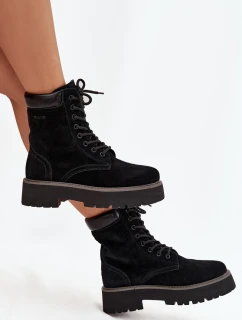 Dámska semišová pracovná obuv Big Star - čierna