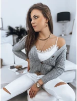 RIGLA dámsky svetlosivý sveter FashionStreet MY1635