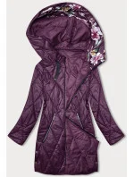 Fialová dámska bunda s ozdobnou kapucňou (B8227-71)