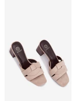 Dámské lodičky na podpatku s pásky Eko semiš Béžové Corivelle Dámské lodičky na podpatku s pásky Eko semiš Béžové Corivelle