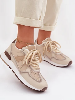 Dámské tenisky z eko kůže béžové model 22039822 - Boto