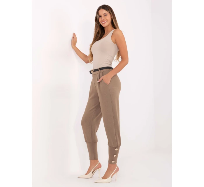 Spodnie IT SP model 21441252 ciemny bezowy - FPrice Spodnie IT SP model 21441252 ciemny bezowy - FPrice