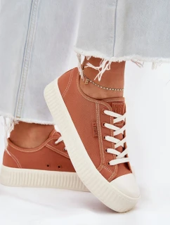 Dámske plátenné tenisky na platforme Big Star - oranžové