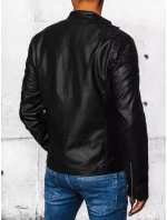 Pánská kožená bunda černá model 21968053 - Dstreet Pánská kožená bunda černá model 21968053 - Dstreet