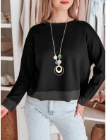 Dámská máslová halenka oversize s přívěskem černá Dstreet model 21986129 - FashionStreet