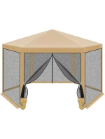 Záhradný pavilón 2x2x2x2,5M s moskytiérou béžovej farby