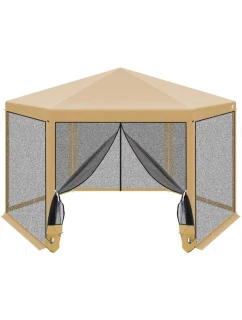 Záhradný pavilón 2x2x2x2,5M s moskytiérou béžovej farby