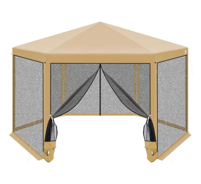 Záhradný pavilón 2x2x2x2,5M s moskytiérou béžovej farby