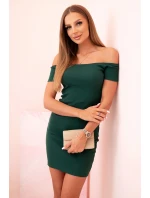 Dámská bavlněná šaty s krátkým rukávem a model 21774807 nařasením malinová - K-Fashion