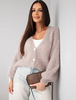 Dámský svetr na knoflíky s volným střihem z 80  fango model 22342318 - K-Fashion