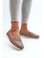 Dámske mokasíny z ekologického semišu, tmavobéžové Nestalia Dámske mokasíny z ekologického semišu, tmavobéžové Nestalia