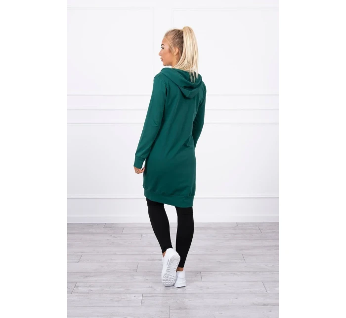 Mikina s kapucňou tmavo zelená