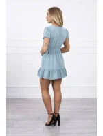 Šaty s vázaným výstřihem do V model 18746801 modré - K-Fashion