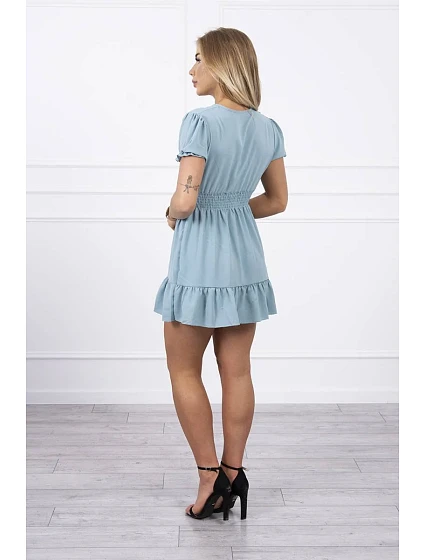Šaty s vázaným výstřihem do V model 18746801 modré - K-Fashion