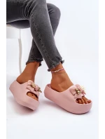 Dámské žabky s mašlí Růžové model 21652092 - Boto
