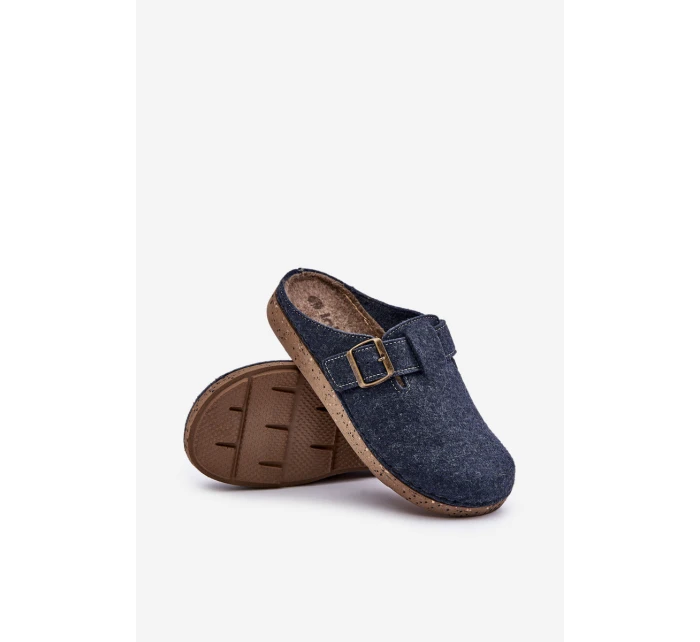 Pánské Pantofle S Přezkou Pantofle Tmavě Modré model 21677464 - Inblu