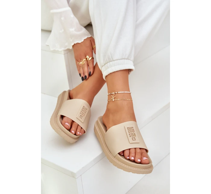 Klapki Damskie Big Star LL274A210 Beżowe