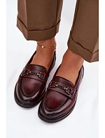 Kožené dámské mokasyny Vinceza 39983 bordó