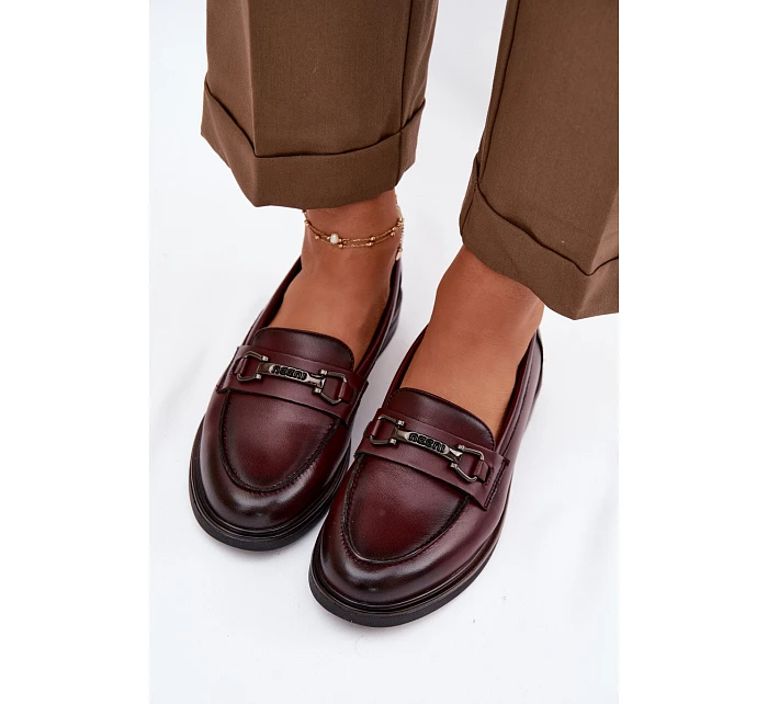 Kožené dámské mokasyny Vinceza 39983 bordó