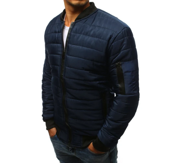 Pánská prošívaná bunda bomber tmavě modrá model 21962008 - FashionStreet