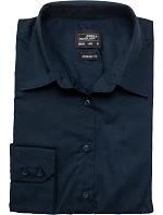 JN 641 Popelínová business halenka s dlouhým rukávem model 22487486 navy - Daiber JN 641 Popelínová business halenka s dlouhým rukávem model 22487486 navy - Daiber