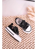 Dziecięce Trampki Na Rzepy BIG STAR HH374200 Czarne Dziecięce Trampki Na Rzepy BIG STAR HH374200 Czarne