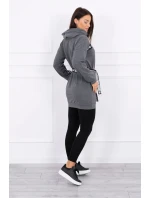 Šaty zdobené páskou grafitové barvy Šaty zdobené páskou grafitové barvy