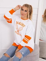 Zateplená mikina Malibu biela+oranžová