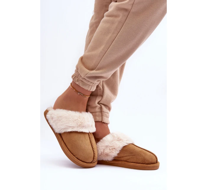 Dámské Pantofle s Kožešinou Camel model 21563577 - Boto