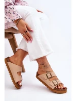 Klasyczne Damskie Klapki Big Star LL274478 Beżowe