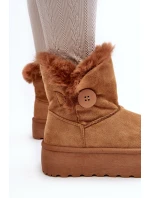 Damskie Śniegowce Na Platformie Z Futerkiem Camel Wikasem