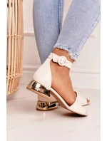 Kožené Sandály Na Béžová model 21546522 - Laura Messi Kožené Sandály Na Béžová model 21546522 - Laura Messi