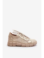 Damskie Skórzane Półbuty Maciejka 05850-22 Jasnobeżowe