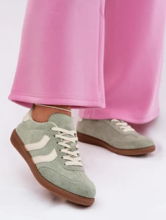 Dámské tenisky z eko semiše zelené model 22027738 - EVENTO