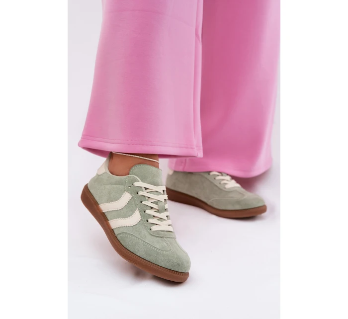 Dámské tenisky z eko semiše zelené model 22027738 - EVENTO