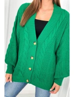 Svetr na knoflíky s model 20612390 rukávy zelený - Kesi