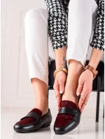 Designové  polobotky černé dámské na plochém podpatku