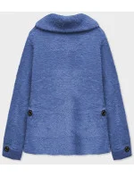 Prehoz na posteľ s krátkymi gombíkmi alpaka modrý (537)