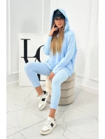 Bavlněná mikina s kapucí + legíny modrý Bavlněná mikina s kapucí + legíny modrý