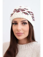 Dámská zimní vlněná čepice s ozdobnými krystalky K399 černá