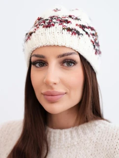 Dámská zimní vlněná čepice s ozdobnými krystalky K399 černá